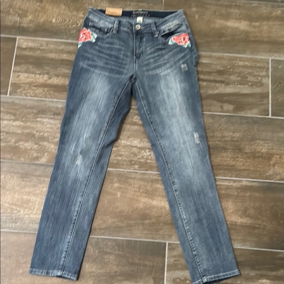 Ruff Hewn Blue Skinny Jeans with Modern Distressing - Picture 1 of 12